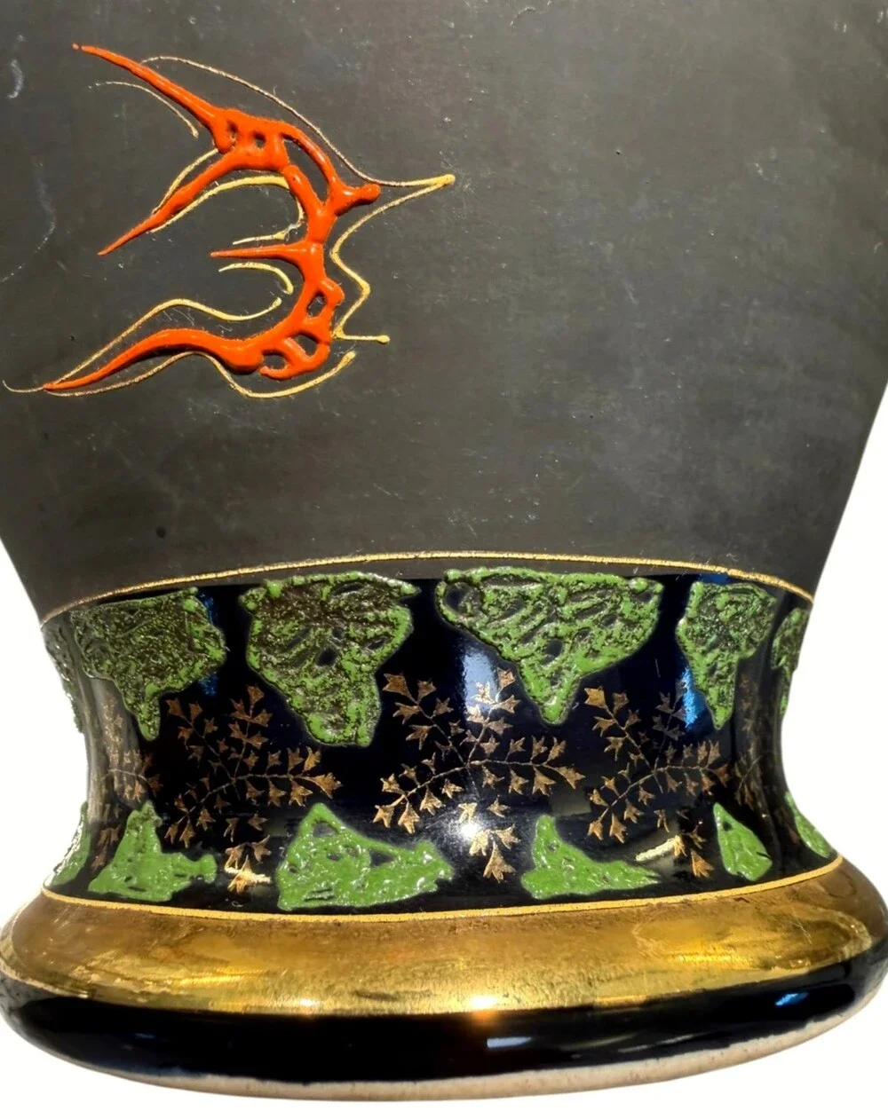 Vintage Japanese Satsuma Moriage Dragon Figural Vase 12
